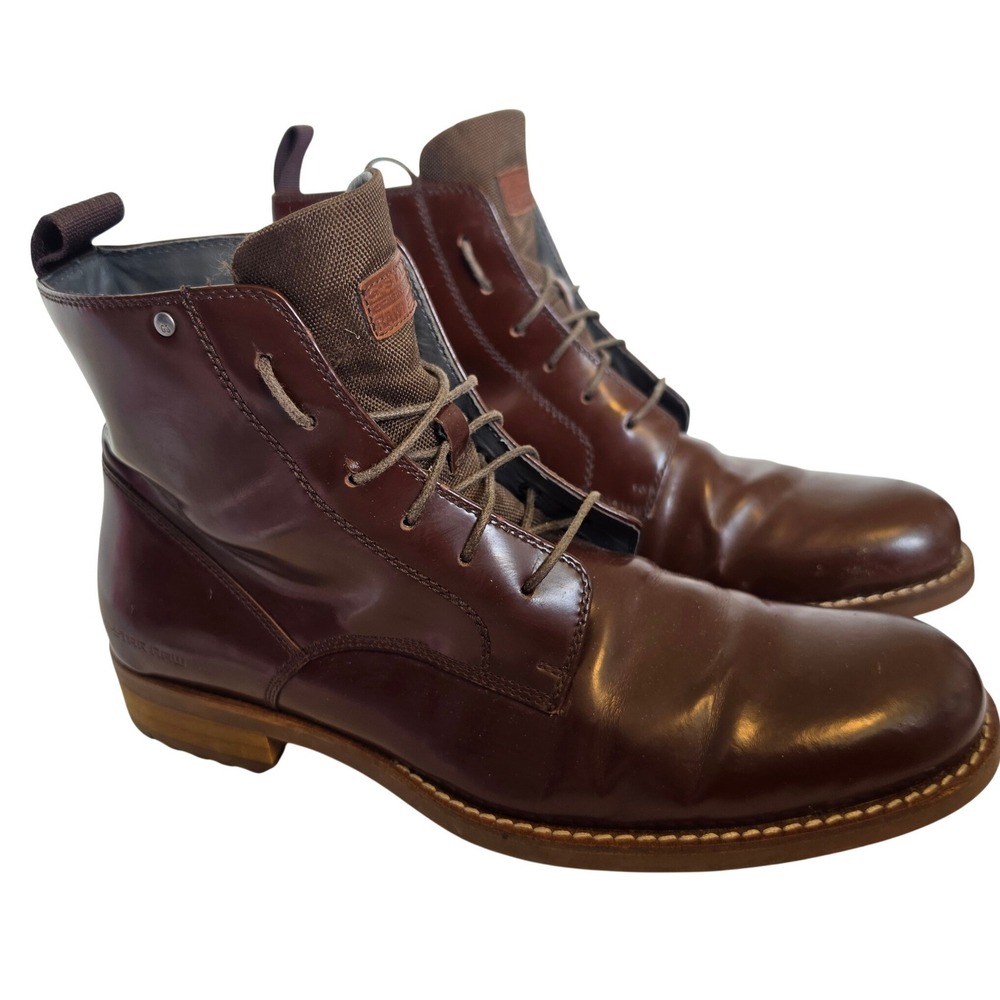 G-Star Raw Cargo‎ Mens Polished Leather Lace Up Boots GS11950/133 Size 10